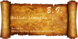 Ballon Izabella névjegykártya